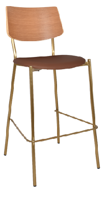 ez texas brass leg barstool with natural veneer backtan vinyl