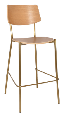 ez texas brass leg barstool with natural veneer backnatural veneer