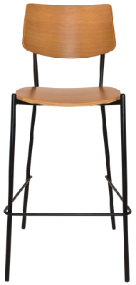 ez texas black metal leg barstool with light oak veneer backlight oak veneer