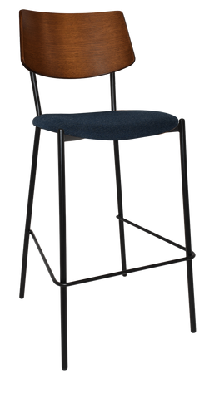 ez texas black metal leg light walnut back barstoolnavy