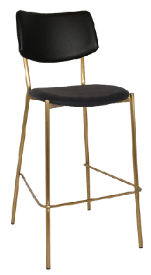 ez texas metal leg pu leather upholstered barstoolblack vinyl brass frame