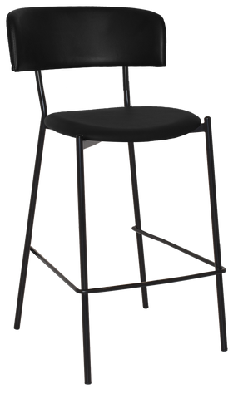ez stool lugano uph 2 black - eastwood bordeauxstainless steel / eastwood bordeaux