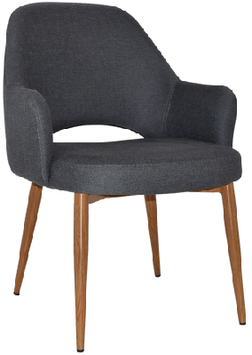 ez albury oak colour metal leg upholstered hospitality xl armchairgravity slate