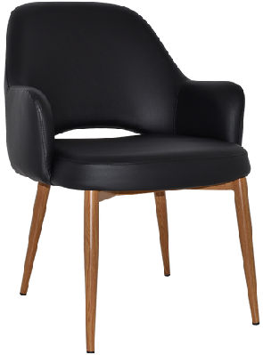 ez albury oak colour metal leg upholstered hospitality xl armchairvinyl black