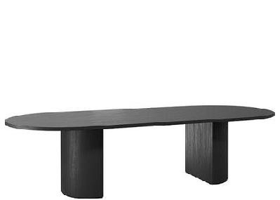 dd luxor custom made d end boardroom table 2400l x 1200d / black 