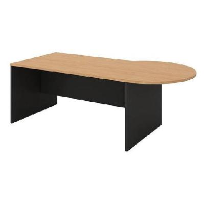 gp p shape office desk in beech/charcoalright