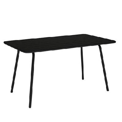 fl lisbon hospitality rectangular dining table black 