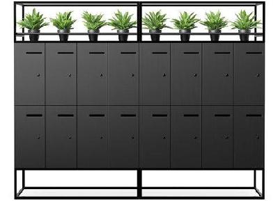 dd 8 door welded garden lockers black frame 