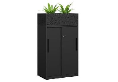 dd lunar metal sliding door cabinet 900w without planterbox / black 