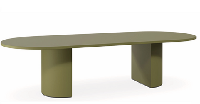 dd luxor custom made d end boardroom high bench2700l x 900d / olivine
