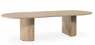 dd luxor custom made d end boardroom high bench3000l x 900d / prime oak