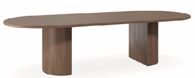 dd luxor custom made d end boardroom high bench2400l x 900d / florentine walnut woodmatt