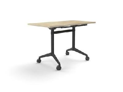 ol modulus flip table with rectangle top all black framenew oak textured top black base / l1200 x d600