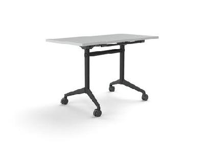 ol modulus flip table with rectangle top all black frame white top black base / l1500 x d600