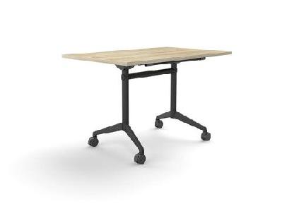 ol modulus flip table with rectangle top all black framenew oak textured top black base / l1200 x d750