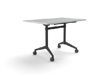 ol modulus flip table with rectangle top all black framewhite top black base / l1200 x d750