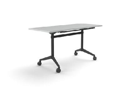 ol modulus flip table with rectangle top all black framewhite top black base / l1500 x d600