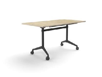 ol modulus flip table with rectangle top all black framenew oak textured top black base / l1500 x d750