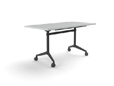 ol modulus flip table with rectangle top all black framewhite top black base / l1500 x d750