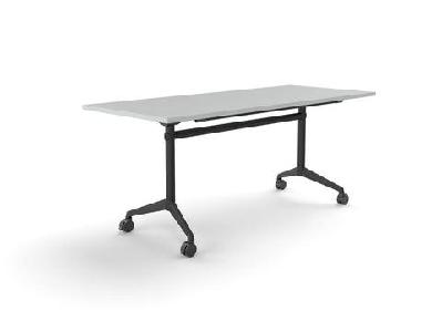 ol modulus flip table with rectangle top all black framewhite top black base / l1800 x d750