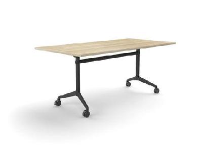 ol modulus flip table with rectangle top all black framenew oak textured top black base / l2100 x d900