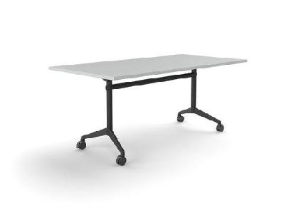 ol modulus flip table with rectangle top all black framewhite top black base / l2100 x d900