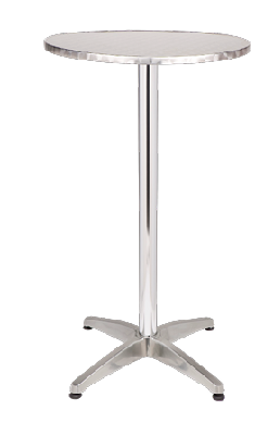 ma milan aluminium base hospitality outdoor round bar table600mm dia x 1050h