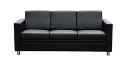 gp marcus pu upholstered 3 seater lounge in black