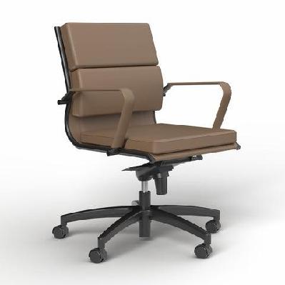 ol mode pu leather upholstered boardroom chair - chocolatemid back