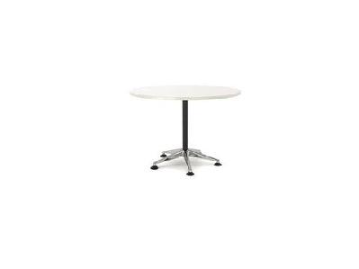 ol modulus fixed leg round meeting table - white top900mm round