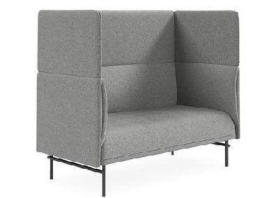 dd noor high back fabric upholstered 2 seater lounge 