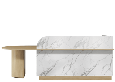 dd boatshed luxor leg reception desk2700 mm / marble