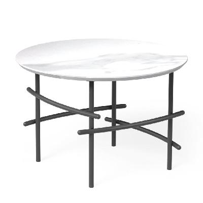ol arcos marble top black metal base round coffee tablewhite marble