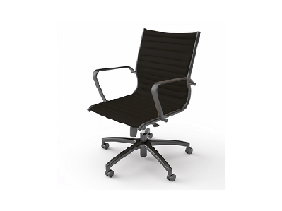 ol metro pu leather upholstered midback executive chairblack