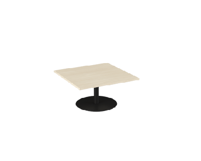 ol metal disc base square coffee table black / l900 x w900