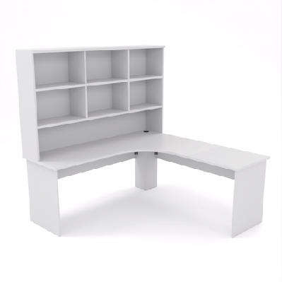 ol altosystem melamine board corner desk with hutchwhite / l1800 x l1800 x d600