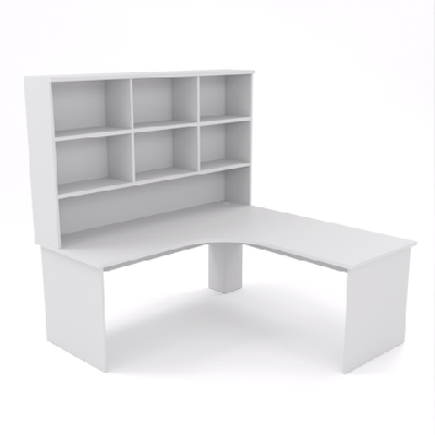 ol altosystem melamine board corner desk with hutchwhite / l1800 x l1800 x d750