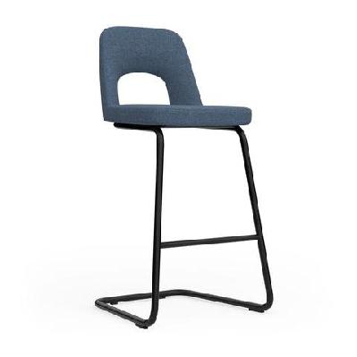 ol elaro fabric upholstered metal leg breakout high chairsteelblue