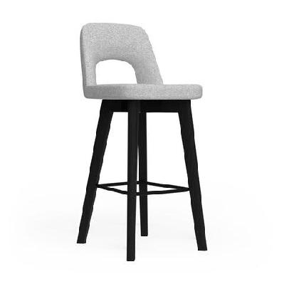 ol elaro fabric upholstered black timber leg breakout high chairgreymist