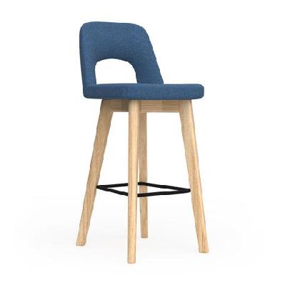 ol elaro fabric upholstered timber leg breakout high chairsteelblue