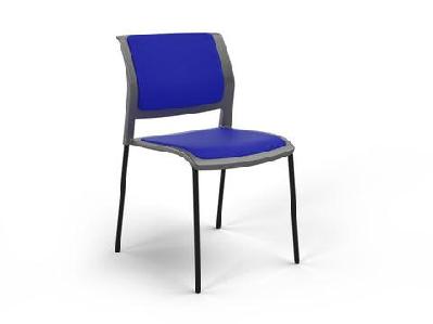 ol game fabric upholstered charcoal shell breakout chair -4 legssky blue / black