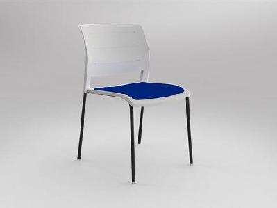 ol game upholstered seat breakout chair -4 legs white shellsky blue / black 