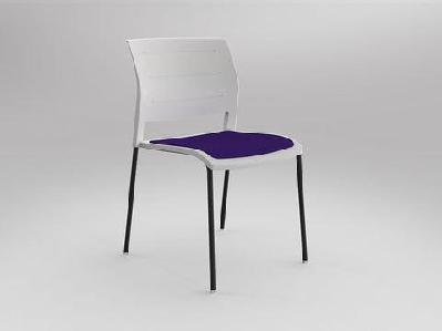 ol game upholstered seat breakout chair -4 legs white shellplum / black