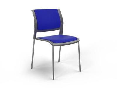 ol game fabric upholstered charcoal shell breakout chair -4 legssky blue / chrome 