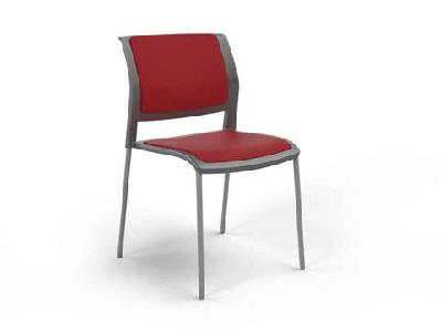 ol game fabric upholstered charcoal shell breakout chair -4 legstomato red / silver