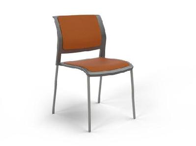 ol game fabric upholstered charcoal shell breakout chair -4 legs black / silver