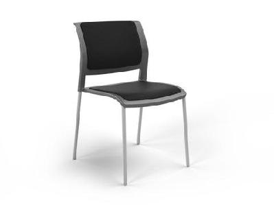 ol game fabric upholstered charcoal shell breakout chair -4 legsblack / white