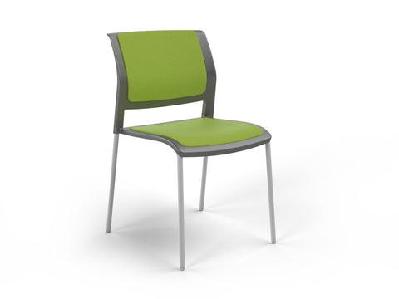 ol game fabric upholstered charcoal shell breakout chair -4 legslime green / white