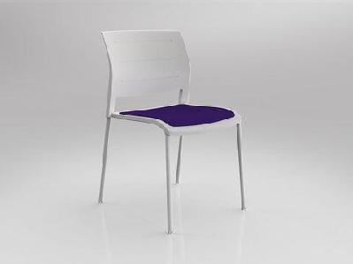 ol game upholstered seat breakout chair -4 legs white shellplum / white