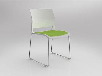ol game slade base fabric seat hospitality stacking chair - white shell plum / black